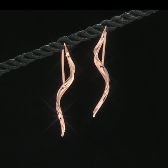 Twisted Copper Drop Earrings - Picture 3 of 6
